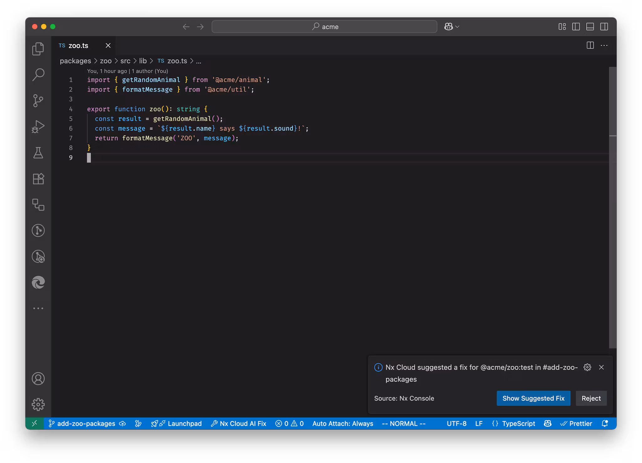 Nx Console with notification